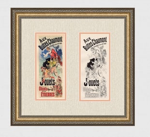 1896 Jules Cheret Jouets one of 25 on Japon with proof