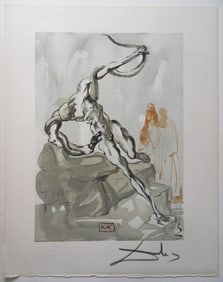 1960 Salvador Dali Thieves Authentic Woodcut