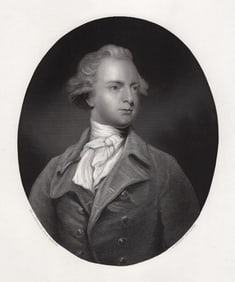 1800s JOSHUA REYNOLDS Engraving Sir Abraham Hume Bart SIGNED Framed