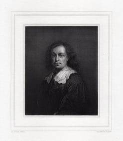 Framed 1800s Bartolome Murillo Engraving The Painter Bartolome Signed