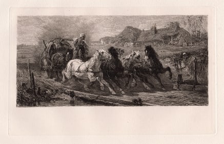 Adolf Schreyer Wallachian Posting 1879 etching