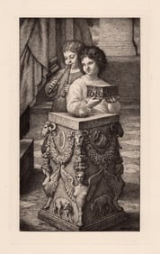 Raphael Children at the Altar etching signed