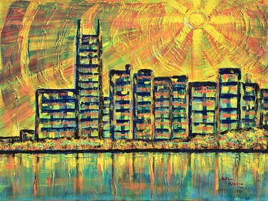 Arthur Kinslow Original Abstract Painting Heat Wave 36 x 48