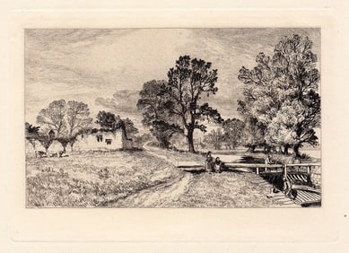 Alfred Dawson Godstow Nunnery etching signed
