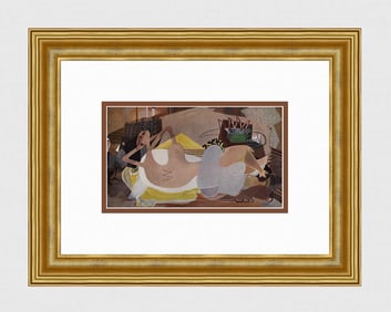 1956 Georges Braque Vintage Lithograph NUDE LOUNGING Gallery Framed