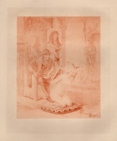 Stimulating EDMOND MALASSIS Signed Engraving The Offering LIMITED Framed