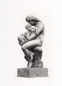 1800s Auguste Hyacinthe Debay Engraving " The First Cradle: Framed