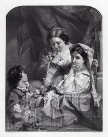 Robert Herdman 1800's Engraving The Roman Carnival SIGNED FRAMED