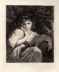 Sir Joshua Reynolds Robinetta etching signed