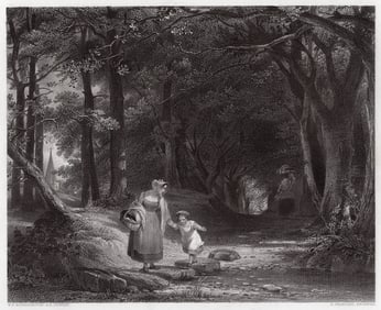 William Frederick Witherington RA The Stepping Stones (Stepping Stones on the Machno, North Wales -