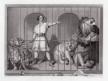Sir Edwin Henry Landseer Van Amburgh and the Lions 1879 engraving