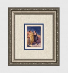 Firmin MAGLIN 1929 Color Engraving Demetrios & Chrysis SIGNED Framed
