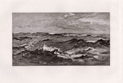 1890 Henry Spencer Moore Waves off the Star Light print signed
