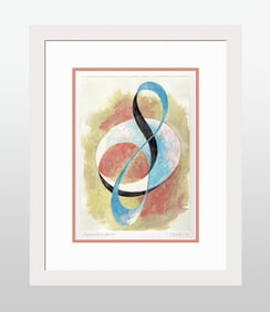 Mathis Original Gouache Musical Recollections Framed Abstract Swiss Signed