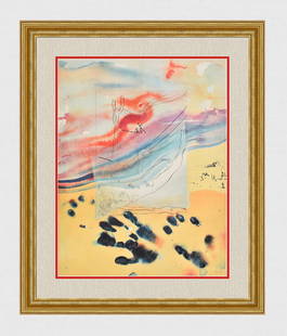 Salvador Dali Moses Monotheism Etching/Lithograph Signed Limited: Salvador Dali. The Sea Parted by Jehovah (La Mer Tiree par Yahve) from Moses and Monotheism. Etching over lithography on soft glove sheepskin. Year: 1975. Signed in pen lower right, numbered in pen fr
