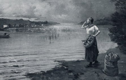 Paul Leon Gagneau 1800s Antique Print The Approaching Storm Framed Signed