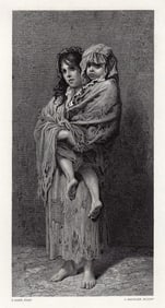 Gustave Dore Homeless engraving signed