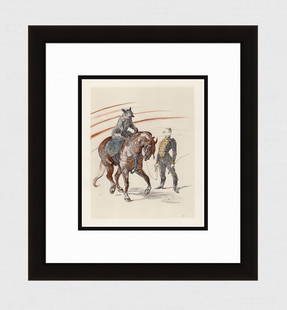 Toulouse Lautrec Color Lithograph Circus Ltd ed: Toulouse Lautrec (French, 1864 - 1901). At the Circus: Work of the Bear on the Panel (Au Cirque: Travail de l'Ours sur le Panneau). Color lithograph on wove paper after the original color crayon drawi