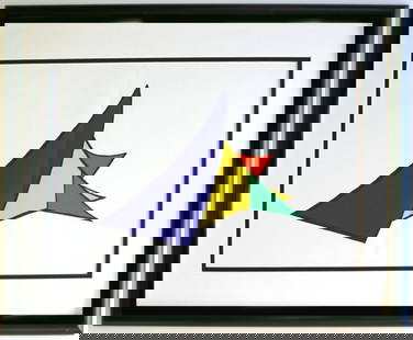 Alexander Calder Lithograph Framed Stabiles: Calder, Alexander. "Stabiles" Original color lithograph published by Maeght, 1963. Professionally framed and matted. Sheet size 15 x 22 inches, framed c. 23 x 30 inches. Notes: reference dlm 141. This