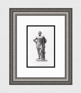 John Henry FOLEY 1800s Antique Engraving Stonewall Jackson FRAMED: John Henry Foley RA (Irish, 1818 - 1874). General "Stonewall" Jackson. Antique engraving on wove paper after the original by master engraver H C Balding (British, 1869-1876 fl.). Year: 1877. Image Siz