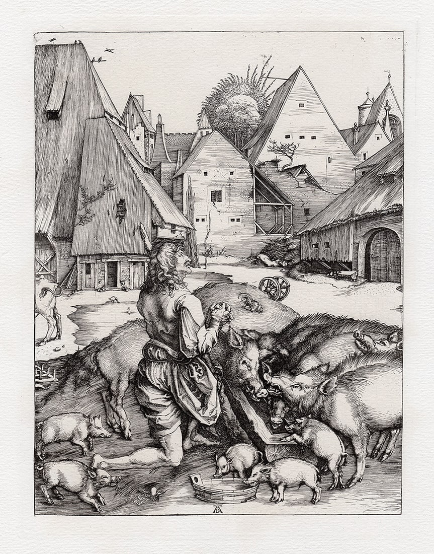 Albrecht Durer Prodigal Son 1800's Engraving (1 of 3)