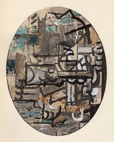 1929 Georges Braque Limited Pochoir COMPOSITION BRAQUE SIGNED Framed