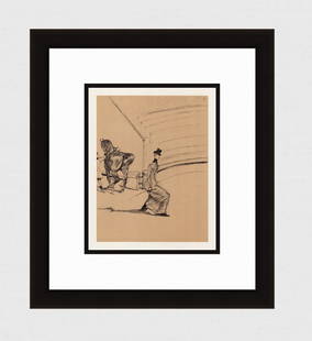 Toulouse Lautrec Color Lithograph Circus Ltd ed: Toulouse Lautrec (French, 1864 - 1901). High School Rider - the Salute (Ecuyere de haute ecole- la salut). Color lithograph on wove paper after the original color crayon drawing. Year: 1952. Signed in