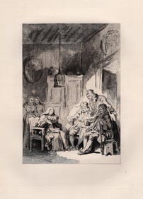 1800s Jean-Honore Fragonard Limited Etching L'abbesse Malade Framed