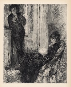 1919 Pierre Auguste RENOIR LIMITED EDITION Engraving By the Fireplace FRAMED