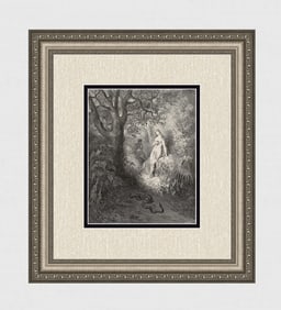 Gustave Dore Eve and the serpent (Milton's Paradise Lost) c. 1880 Woodcut Signed