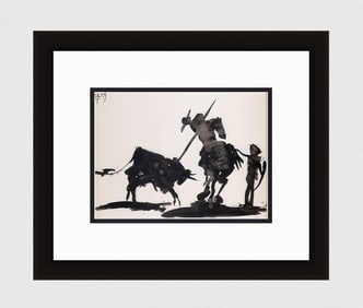 PABLO PICASSO 1961 Vintage Lithograph Bullfight FRAMED