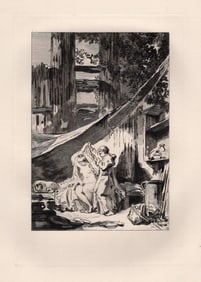 LIMITED 1800s Jean-Honore FRAGONARD Limited Etching THE HERMIT Framed