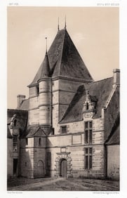 Original Victor PETIT 1800s Lithograph Chateau De Cramesni SIGNED Framed