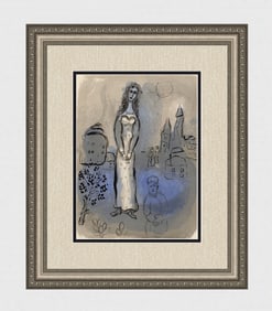 1960 Marc Chagall Lithograph Esther Framed