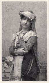 Jules Joseph Lefebvre 1883 engraving The Young Bride signed