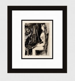 Pablo Picasso 1954 Artist and Model Color Lithograph Framed