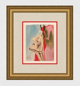 1960 Salvador Dali New Doubt Authentic Woodcut Signed Framed