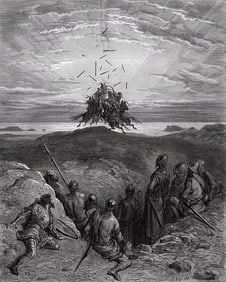 FARMED 1800s Gustave DORE Woodcut The Christian Champions SIGNED