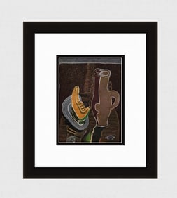 1956 GEORGES BRAQUE Vintage Lithograph THE PUMPKIN SIGNED Framed