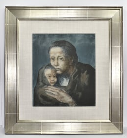 Pablo Picasso 1963 Mother and Child Limited edition Pochoir Les Bleus de Barcelone
