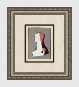 1929 Henri Laurens Limited Pochoir "Composition Cubiste" Framed