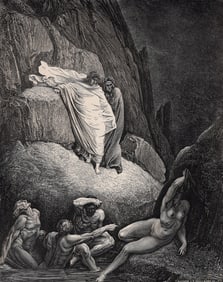 Gustave Dore The Courtesan (Dante's Divine Comedy Enferno) c. 1880 Woodcut