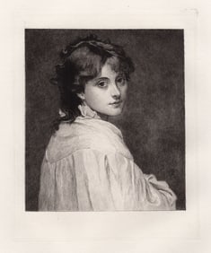 1880 Etching Philip Hermogenes Calderon Sibyl signed Framed