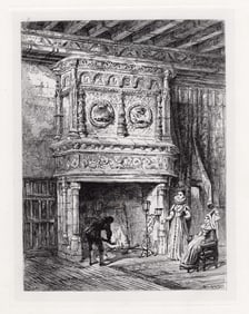 Sir Ernest George Blois. Chimney Piece of Louis XII etching signed