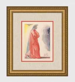 1960 Salvador Dali Paradise Authentic Woodcut Signed Framed