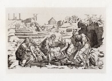 Jean Cousin The Entombment 1880 etching Durand