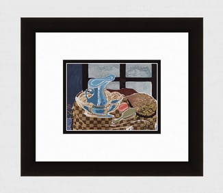 Georges BRAQUE 1956 Vintage SIGNED Lithograph The Blue Bowl FRAMED