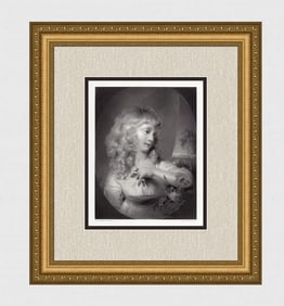SIGNED 1800s Thomas Lawrence Engaving Young Princess Amelia FRAMED