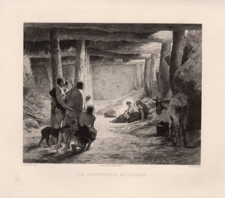 Henry Lerolle 1891 etching Shepherds at Bethlehem signed