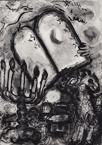 MARC CHAGALL 1962 Lithograph The Ten Commandments FRAMED COA